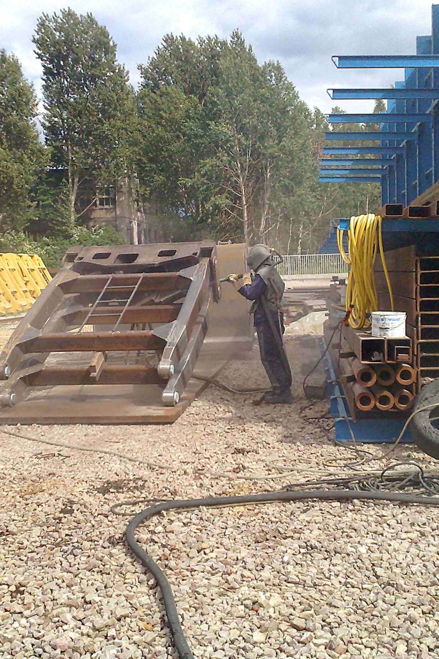 Agricultural and commercial equipment sandblasting